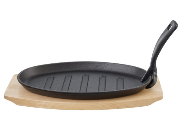 BISTECCHIERA IN GHISA CON BASE IN LEGNO CM 27X17