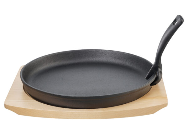BISTECCHIERA IN GHISA CON BASE IN LEGNO Ø25CM