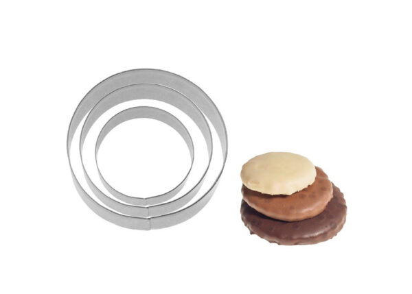 TAGLIABISCOTTI SET 3 PZ "TONDI LISCI" INOX 4,5,6CM