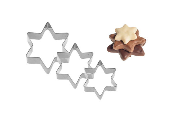 TAGLIABISCOTTI SET 3 PZ "STELLA" INOX 4,5,6CM