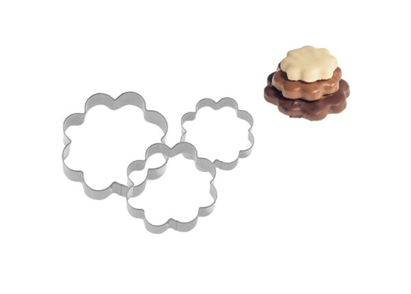 TAGLIABISCOTTI SET 3 PZ "ROSETTA" INOX 4,5,6CM