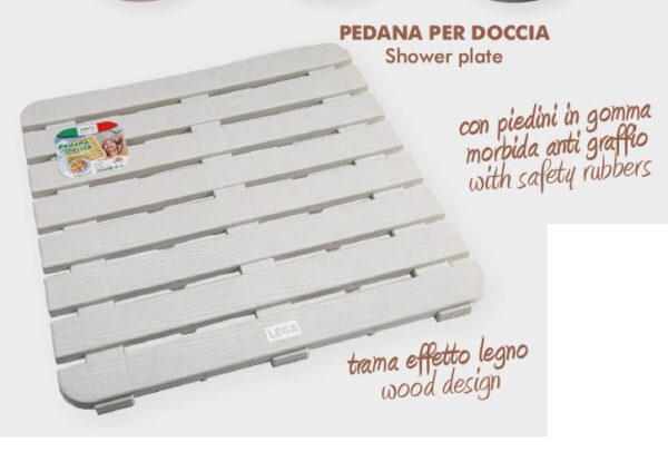 PEDANA DOCCIA CON 16 GOMMINI ANTISCIVOLO 58X58H.3 BIANCA **