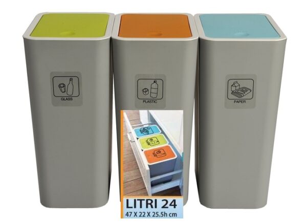 PATTUMIERE CON PULSANTE SET 3 PZ. LT.24 **
