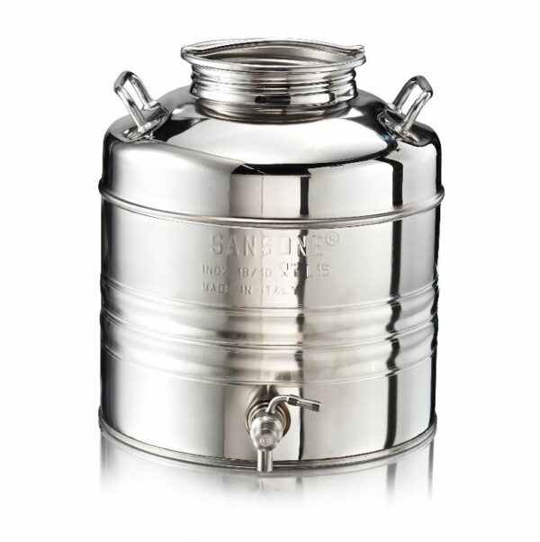 CONT. INOX LT  15 C/F SENZA RUBINETTO SANSONE **