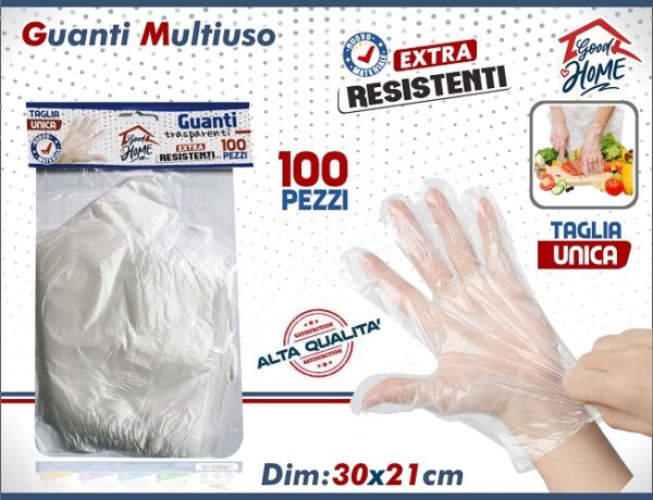 GUANTI IGIENICI USA E GETTA TRASPARENTI