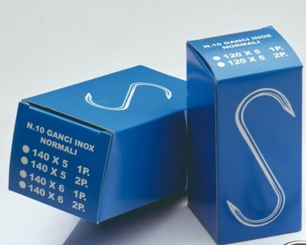 GANCIO DA MACELLERIA ACCIAIO INOX mm.180X6  X10