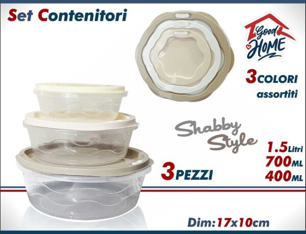 CONTENITORI ROTONDI SET 3 PZ. BEGIE