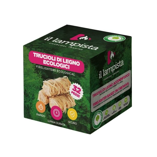 ACCENDIFUOCO TRUCIOLI DI LEGNO ECOLOGICI CONF.DA 32 PZ X12