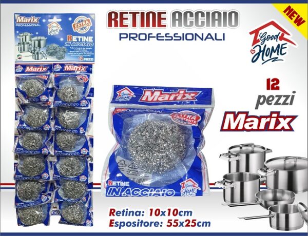 RETINE ACCIAIO IN ESPOSITORE DA 12 PZ.