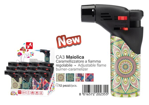 CARAMELLIZZATORE MINI DECORO MAIOLICA ESPOSITORE DA 12PZ.