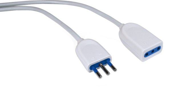 Prolunga  Spina/Presa 10A Cavo 3mt  3X1mm Bianco - Cav.