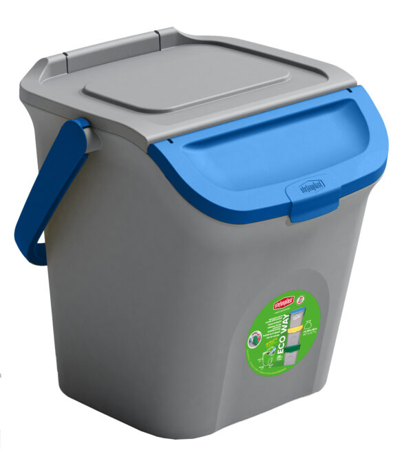 PATTUMIERA VERTICALE ECO WAY LT.28 GRIGIO/BLU STEF