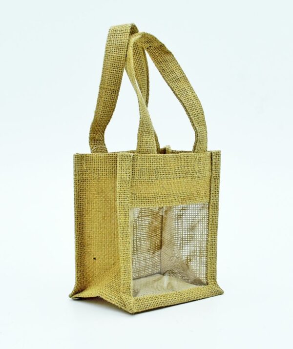 BORSA JUTA PORTAVASI 1POSTO CM13X10H15 MANICI IN JUTA X12