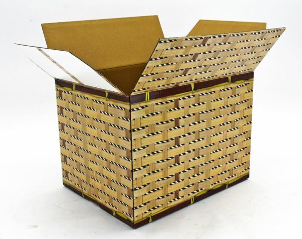 BAULE CARTONE DECORO CORDA CM.39X30H29